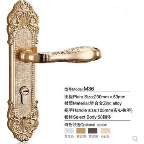 European style door lock set door solid wood bedroom door lock universal door lock