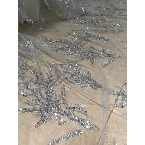 Top sale ZH-32685 African Lace Fabric french tulle Lace Fabric with embroidery for wedding dress