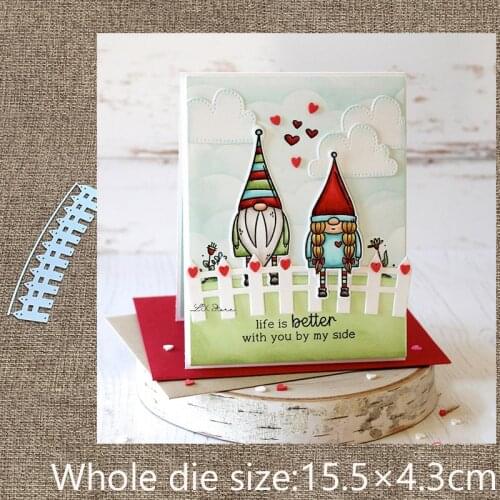 New Design Craft Metal stencil mold Cutting Dies HEART FENCE decoration scrapbook die cuts Album Paper Card Craft Embossing