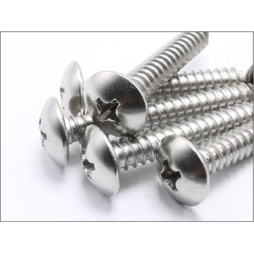 Phillips round type M3 M4 M5 stainless steel 304 big flat head self tapping screws NO.C0166