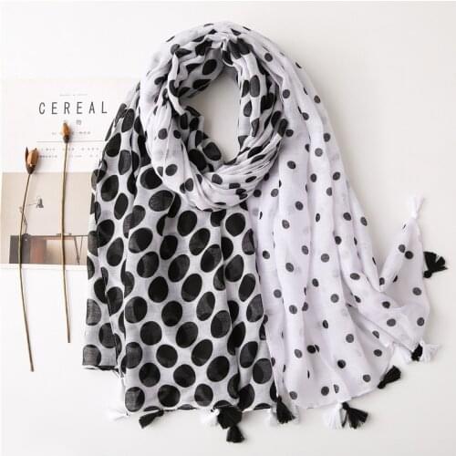 2020 hot sell Women cotton thin Scarf dot print Hijab soft Shawls and Wraps Bohemia Female Foulard pashmina Bandana Headscarf