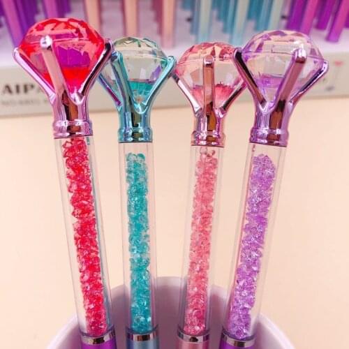 4pcs Luxury Quality Ballpoint Pen Oversized Diamond Rotating Ballpoint Pen School Office Supply Signing Pen Stationery Gift
