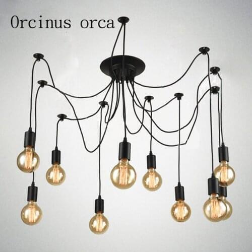Nordic Industrial Wind retro restaurant living room spider lamp creative clothing store bar Chandelier