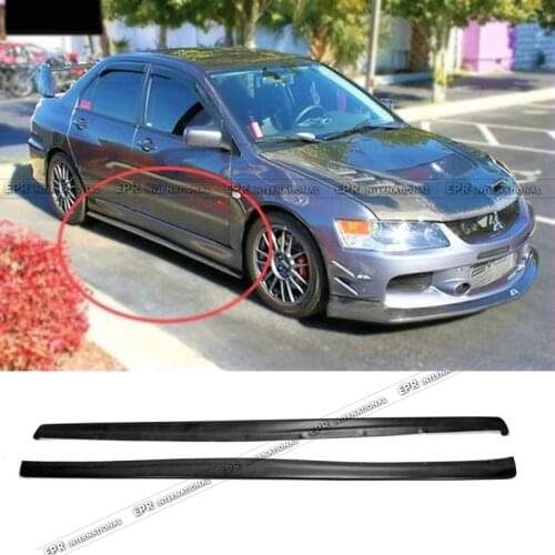 For Mitsubishi Evolution EVO 7 8 9 DM Style Carbon Glossy Side Skirt Extension Body Kits