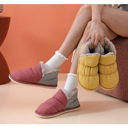 Warm Slippers Home Soft Comfortable Women Shoes Indoor Bedroom Ladies Slippers Winter Female Footwear Slip on Cotton Flats 2020