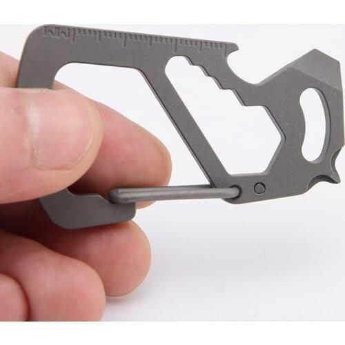 Titanium Alloy Spring Backpack Clasps Climbing Carabiners Clip Camping Bottle Hooks Multifunctional EDC Keychain