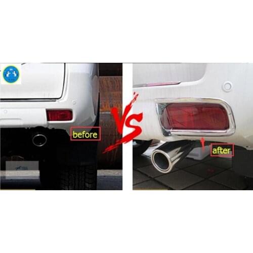 Lapetus Auto Styling For Toyota Prado Fj150 2014 - 2020 Chrome Front Fog + Rear Tail Lights Lamp Frame Cover Trim 4 Pcs / Set