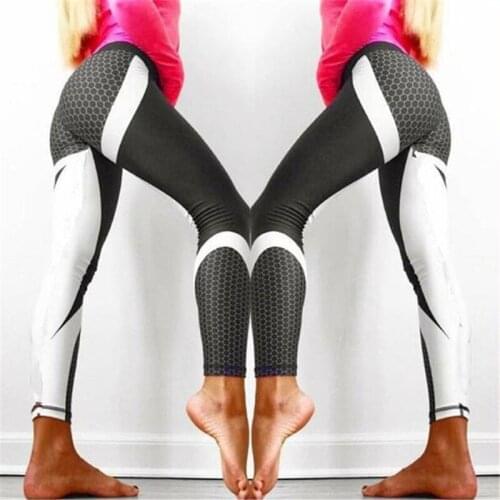 Women Fitness Wear Workout Sports Running Leggings Push Up Gym Elastic Slim Pants Yoga Pants Honeycomb Carbon Leggings