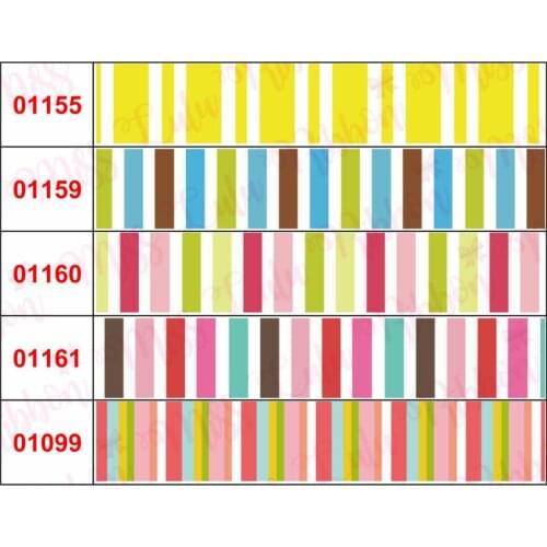 16mm-75mm Colorful Vertical Stripes Rainbow Geometric Printed Grosgrain/Foe Ribbon DIY Party Decor Hair Bowknots 50yards/roll