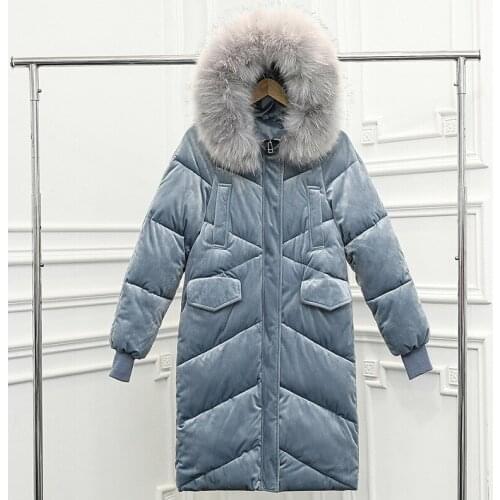 2018 Silk Zipper Slim Full Limited Direct Selling Korean Pleuche Cotton Long Lead Clothes Loose Coat Cotton-padded Jacket