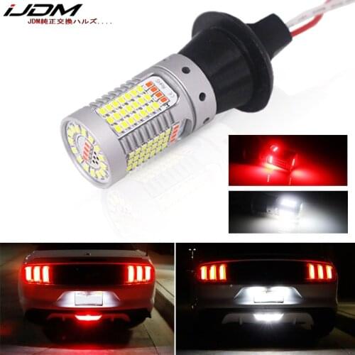 IJDM Car 3156 LED White/Red Dual-Color Canbus T25 PY27W led Bulbs For 15-17 Ford Mustang Rear Fog Lamp/Backup Light 12V