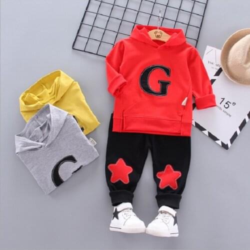 Childrens autumn suit children 0-4 years old two-piece suit male baby cotton 2020 new childrens clothing casual letter printed