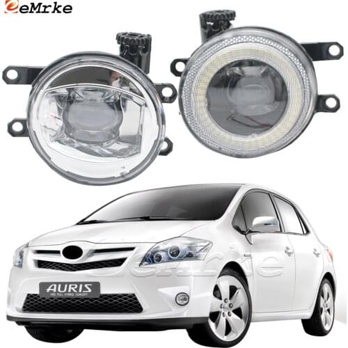 2in1 LED Angel Eye Daytime Running Lights DRL + Cut-Line Lens Fog Lights for Toyota Auris E150 2007 2008 2009 2010 HSD 2011 2012