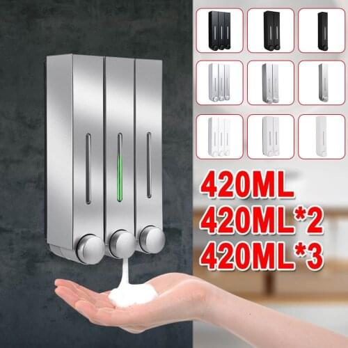 420ML Wall Mounted Bathroom Soap Dispenser Liquid Soap Dispenser Washing Lotion Hand Shampoo Body Shower Detergent