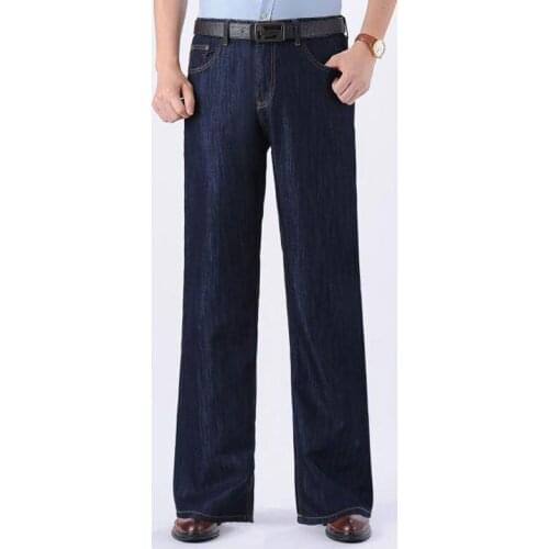 Jeans for Men Summer Flared trousers Mens Loose wide-leg pants Mens Straight jeans Big feet Micro-pants Size 28-38 40