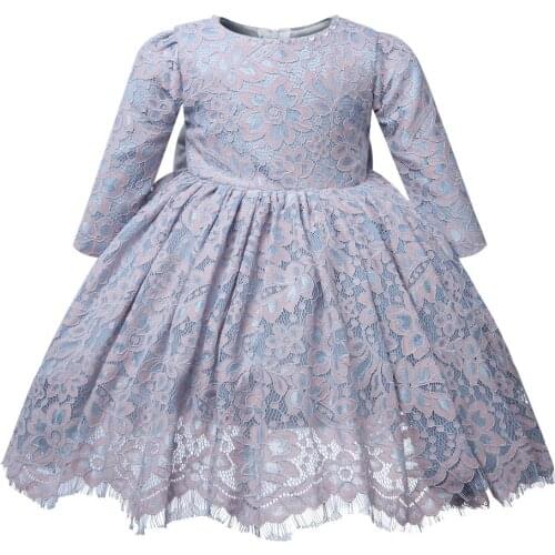 Elegant Girl Dress Flower Girl Dress Beaded Long Sleeve Wedding Party Princess Vestidos Pageant Birthday First Communion Gown