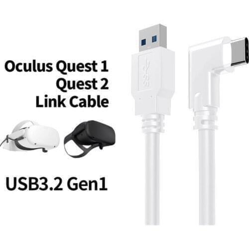 5M 3M USB-C Cable Oculus Quest 2 Link Cable USB3.2 Compatability Right Angle Type-c 3.2Gen1 Speed Data Transfer Fast Charge