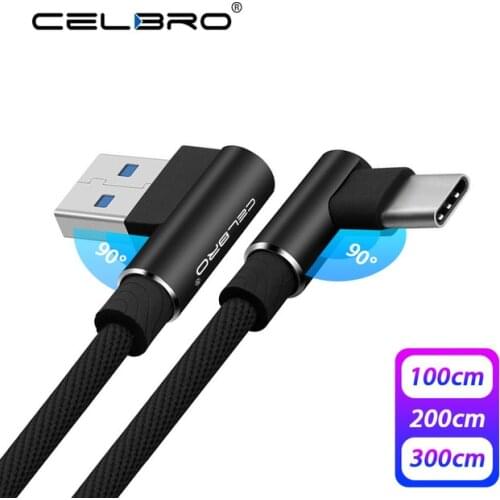 Right Angle USB Type C Charger Cable Fast Charging 90 Degree Type-C Data Cable for LG V40 V35 ThinQ V30 Q7 G7 G6 G5 1/2/3 Meter