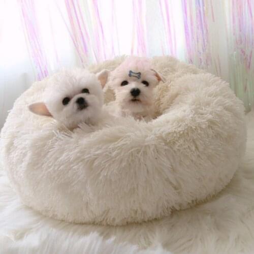 Round Cat Dog Bed Soft Plush Cat House Pet Dog Mat For Small Dogs Cats Nest Winter Warm Sleeping Blanket Sofa Puppy Cushion Mat