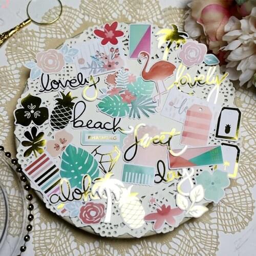 KSCRAFT 36pcs Lovely Flamingos Paper Stickers for DIY Scrapbooking/photo album Decoration Card Making Crafts