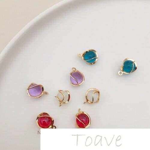 Color Preserving copper clad pendant DIY Jewelry Material Handmade Jewelry Accessories earrings hanging Bracelet Loose Beads