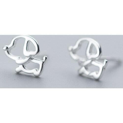 MloveAcc Cute Animals Jewelry 925 Sterling Silver Earrings Lovely Hollow Dog Stud Earrings for Women Girls Gift