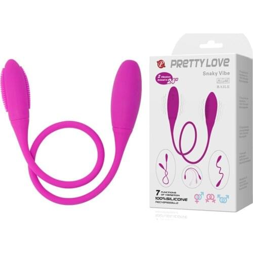 Powerful 7 Frequency Vibrating Two Ended Bullet Clitoris Vibrator, Super Long Double Head Sex Toys Vibrators for Couple Partners