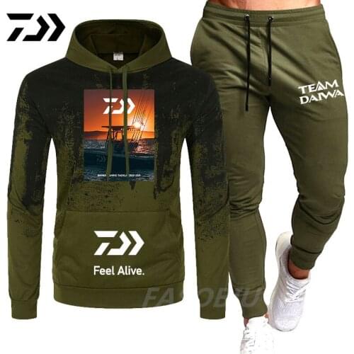 Daiwa MensFishing Suits Autumn Winter New Sports Suit Two-piece Outdoor Sport Fishing Clothing High Quality Cycling Fishing Set
