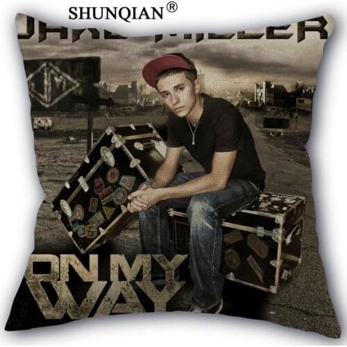 Jake Miller Pillowcase Cotton Linen Square Zippered Pillow Cover Unique Design Customize Your Picture 45x45cm one side