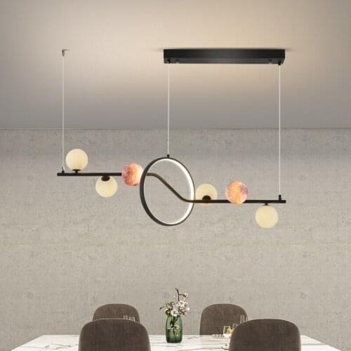 Nordic Dinning Room Pendant Lighting Modern long Type LED Pendant Lamp For Shop/Kitchen Glass Ball Hanging Light Fixture