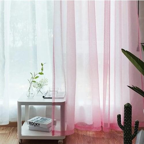 European Polyester Solid Style Multicolor Bay Window Screening Solid Door Curtains Drape Panel Sheer Tulle For Living Room 70