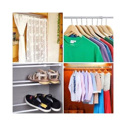 Useful Extendable Telescopic Spring Net Voile Tension Curtain Rail Loaded Rod AU