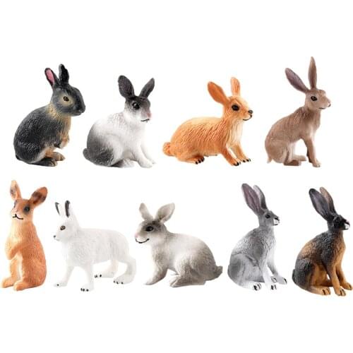 Realistic Forest Animals Figurines Pet Rabbit Action Figures Animal Model Decoration Toys
