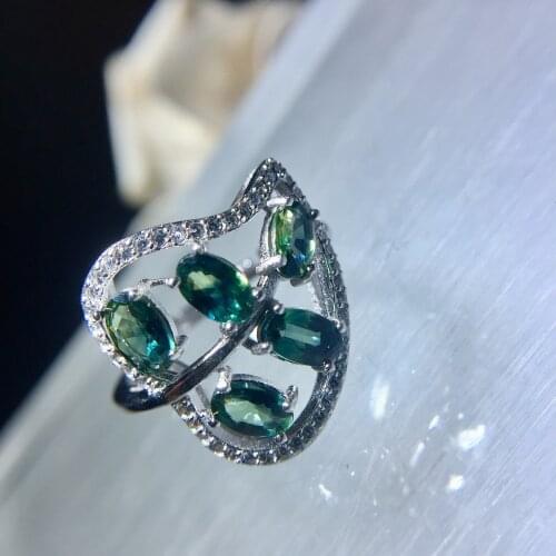Luxury Party Rings natural Sapphire Inlays,Rhinestone Crystals,green Gem Female/male Engagement Rings Birthday/gift