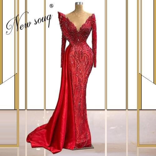 Luxury Red Full Beadings Celebrity Dresses Plus Size Dubai Cap Sleeve Evening Dress Middle East Women Prom Gowns Weddings Custom