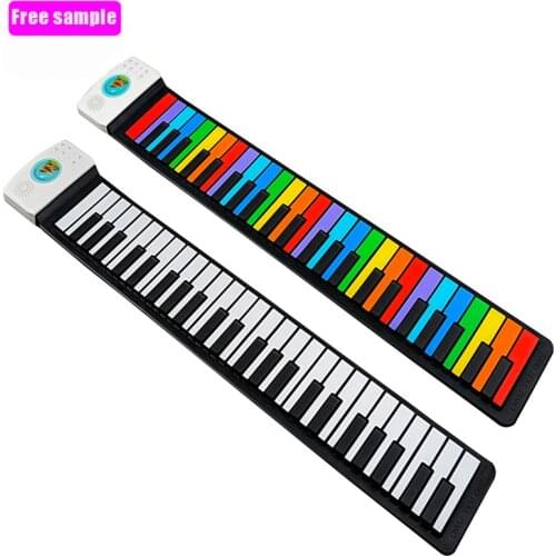 Roll up piano silicone 49 KEYS children toy educational musical instruments with speaker microphone