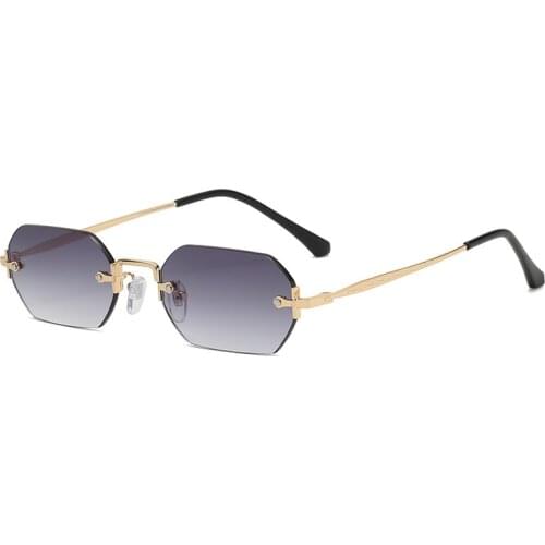 Fashion Vintage Rimless Square Sunglasses Women Men Luxury Brand Designer Popular Travel Small Frame Sun Glasses Sexy Ladies