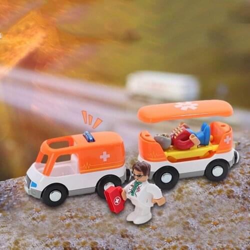 Compatible With Wooden Track Childrens Toy Ambulance Puzzle Magnetic Electric Locomotive Toy