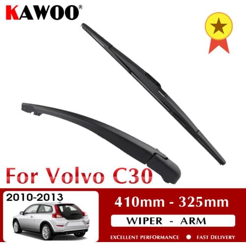 KAWOO Car Rear Wiper Blade Blades Back Window Wipers Arm For VOLVO C30 Hatchback (2007 Onwards) 410mm Auto Windscreen Blade