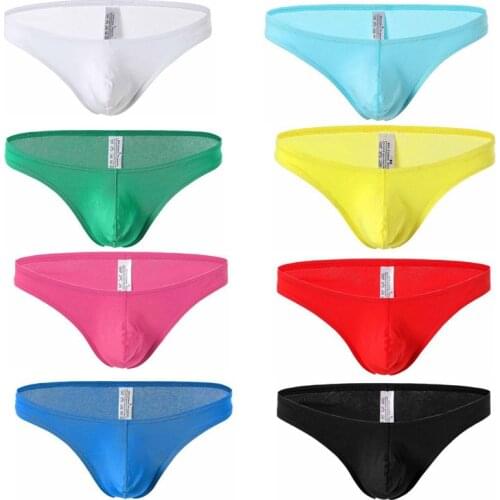 8PCS Mens Thongs and G Strings Low Rise Briefs Jockstrap Pouch Cuecas Man Cotton Solid Panties Thong Gay Slip Homme String