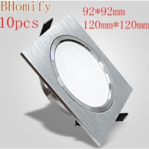 LED Square Downlights 5W 10W Dimmable AC85-265V Brush LED Ceiling Lamp DownLight for Kitchen/Home/Office Indoor Lighting