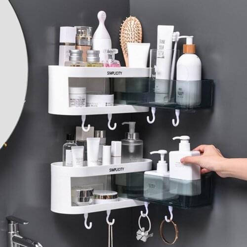 Bathroom Corner Rotating Storage Rack Shower Shelf Organiser Basket Punch-Free Non-perforated Bathroom Shower Racks Storage
