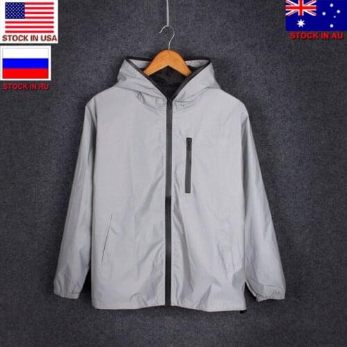 ZK30 Dropship Cycling Jacket Men Riding Bike Jacket Reflective Men Bicycle Windbreaker Sporting Coat Hooded Fluorescent Clothing
