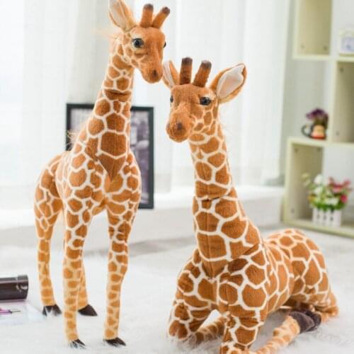 High Quality 60/80cm Simulation Giraffe Cute Stuffed Animal Soft Giraffe Gift Kids Plush Doll Toy