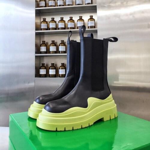Women Lady flat Platform boots Short boots sexy black green round Toe fashion MARTIN BOOTS long boots Luxury Designers Brand