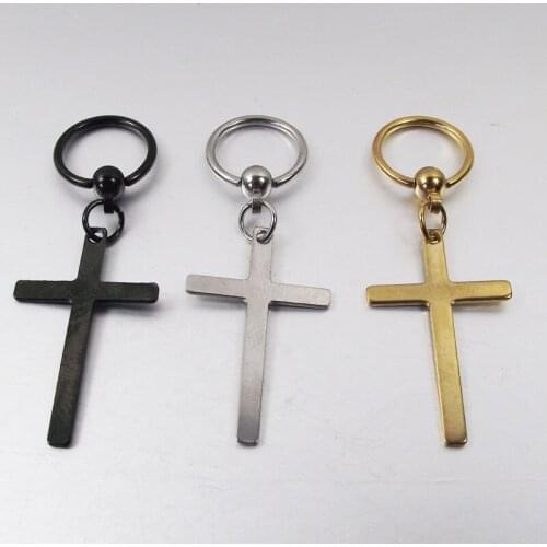 2 Piece Punk Stainless Steel Stud Earring Men Women Earrings Round Ball Fashion Tassels Crosses Body Piercing Jewelry