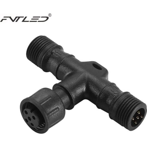 1x 5 PIN T Connector Y Connector IP67 Waterproof for LED Deck Garden Light Step Stairs Lamp with 2*male and 1* female Connector