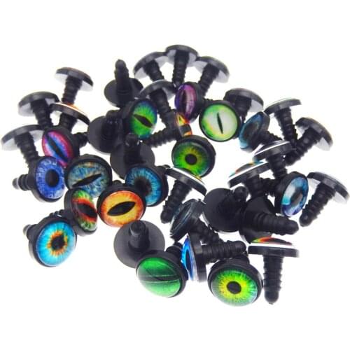 Julie Wang 10 Pairs 16mm Animal Eyeball Plastic Safety Eye Bear Doll Amigurumi Accessory Puppet Plush Soft Toy Craft With Washer