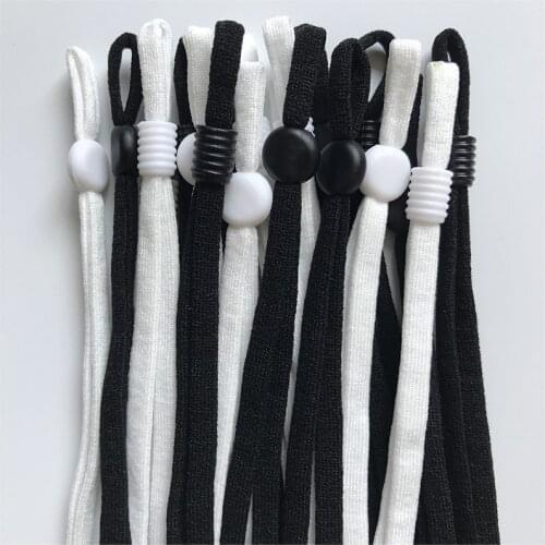 10 Pcs Mask Elastic Band Cord Adjustable Buckle Stretchy Mask Earloop Lanyard Earmuff Rope DIY Making Supplies
