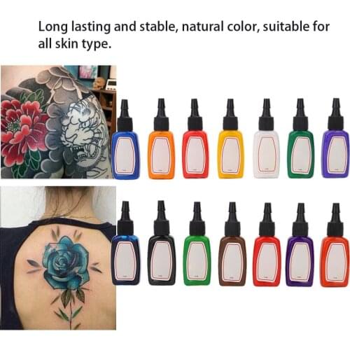 14Pcs/Set Safe Long Lasting Tattoo Pigment Ink Accessory Tattoo Inks Tools For Body Beauty Tattoo Art For Professional Use